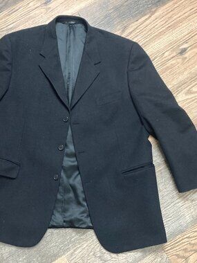 Enzo Collection Men's  Jacket Blazer Black 46R , 10% Cashmere Made in Italy